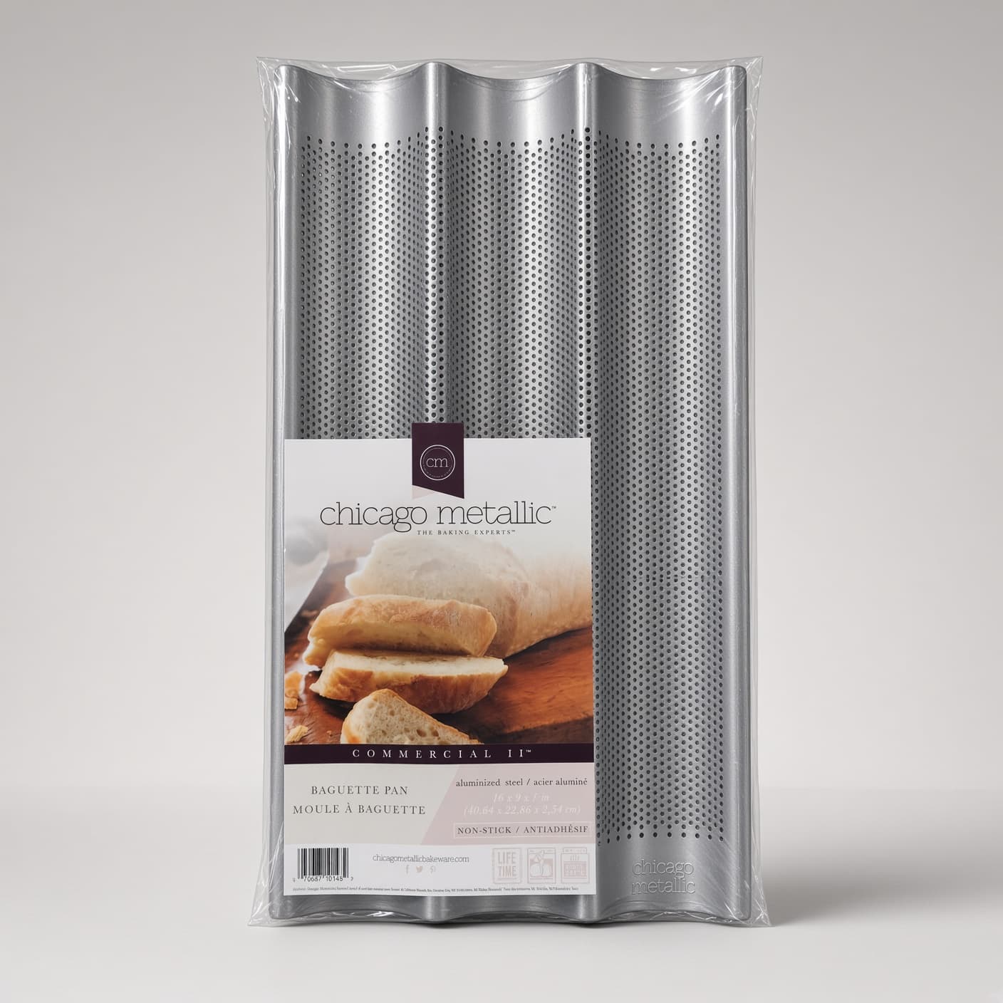 Chicago Metallic Perforated Baguette Pan for Home Loaves